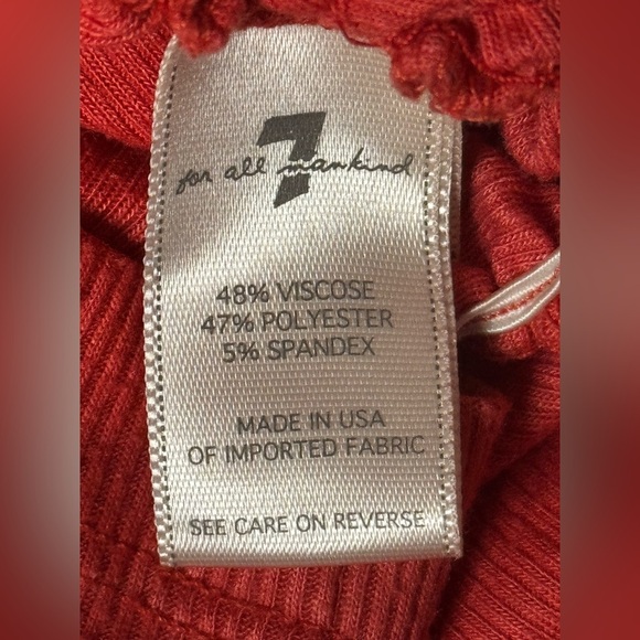 7 for all mankind red side rouge tank top - Picture 6 of 9